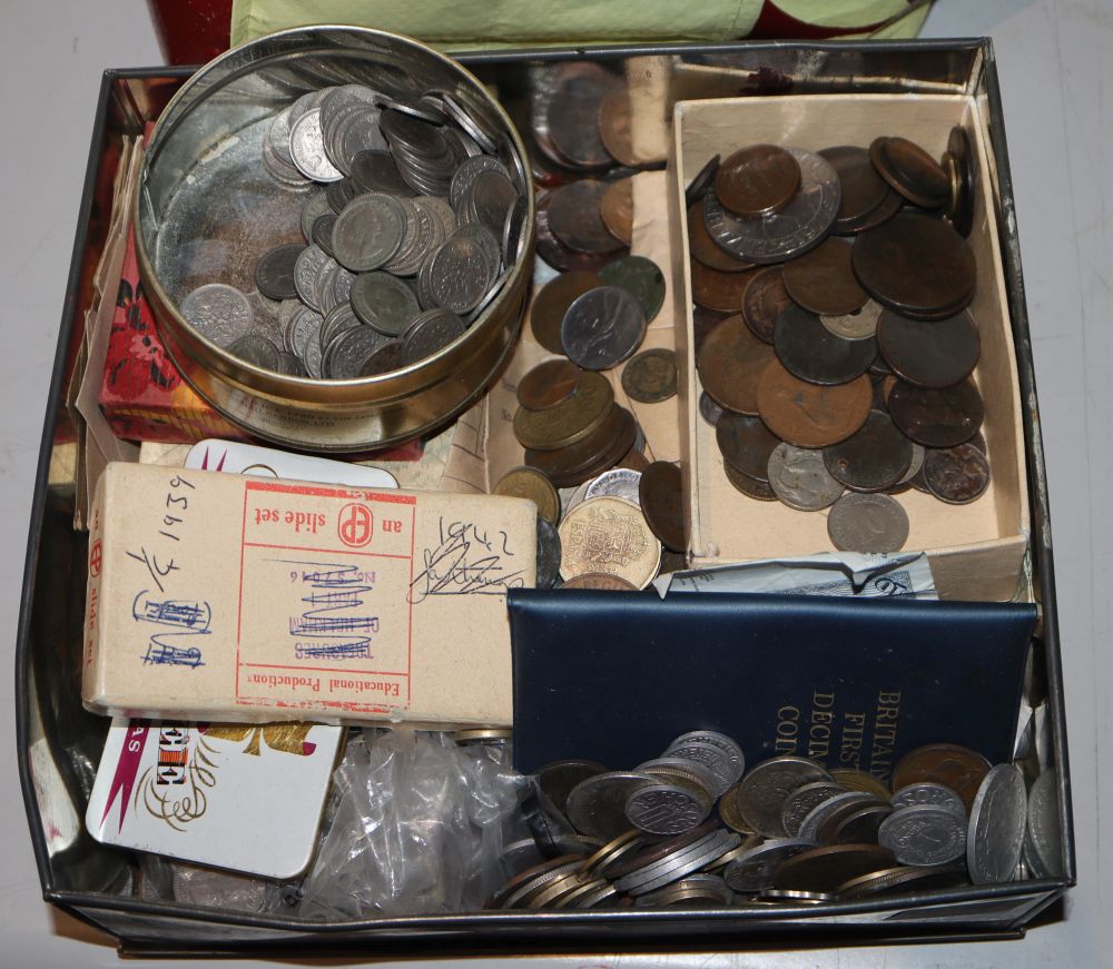 A collection of mixed coins